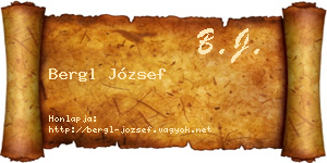 Bergl József névjegykártya
